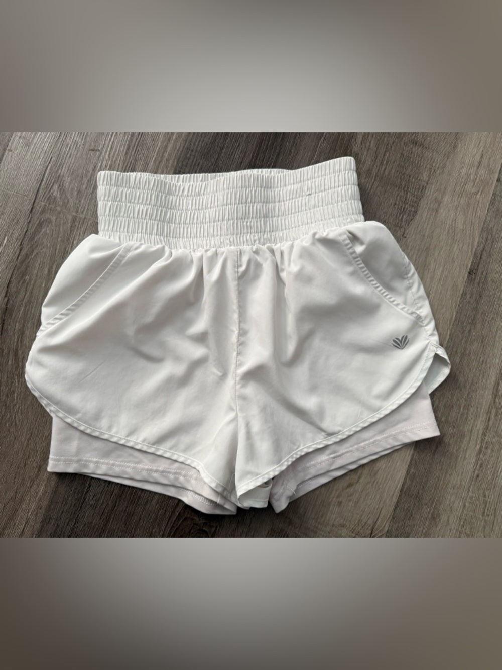 Forever 21 White Smocked Waist Athletic Shorts